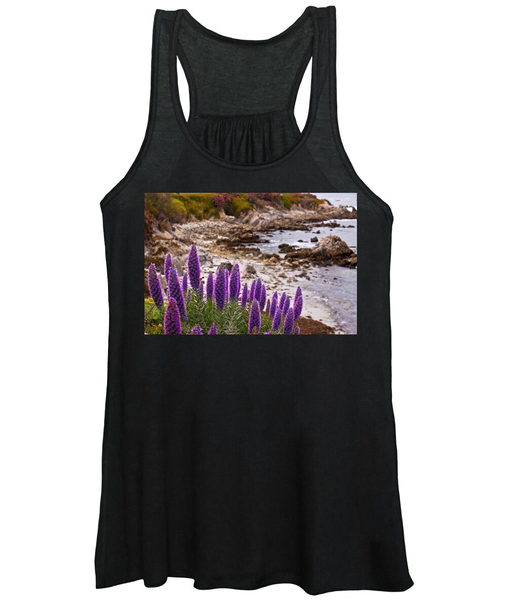 Rocky Women's Tank Top featuring the photograph Purple California Coastline by Melinda Ledsome