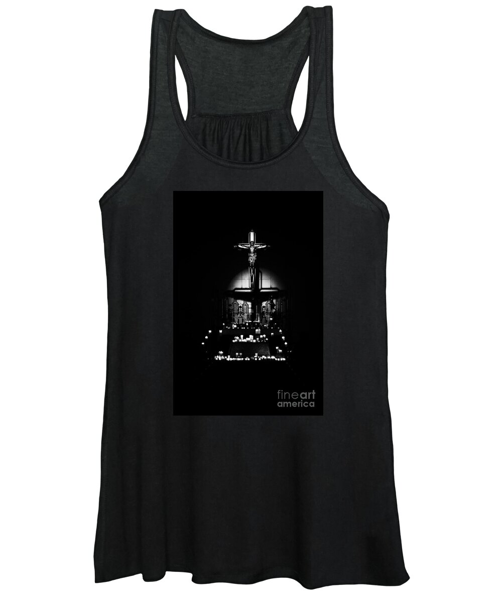 Radiant Women's Tank Top featuring the photograph Radiant Light - Black by Frank J Casella