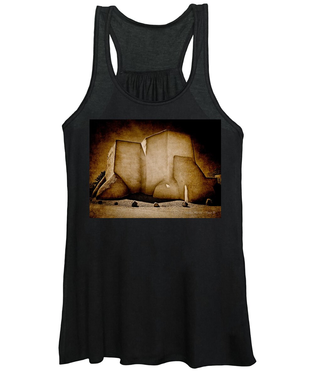 Santa Women's Tank Top featuring the photograph Ranchos church xx by Charles Muhle