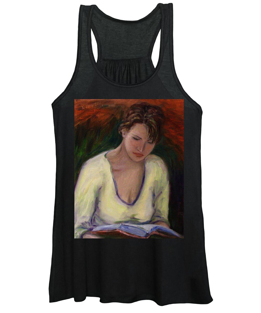 North California Women's Tank Top featuring the painting Reading by Xueling Zou