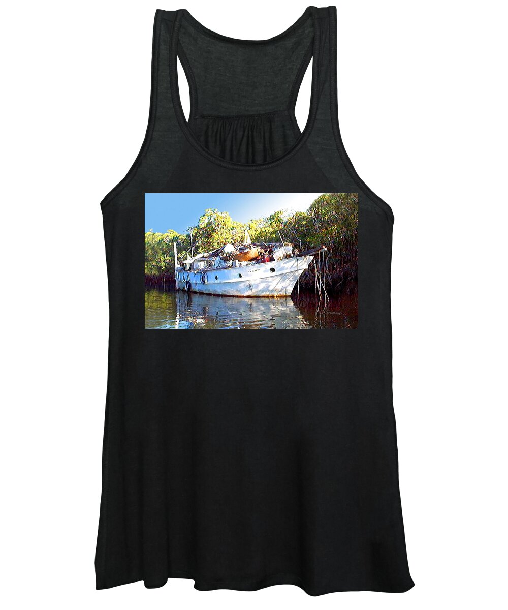 Duane Mccullough Women's Tank Top featuring the photograph Red Brown's Boat Home by Duane McCullough