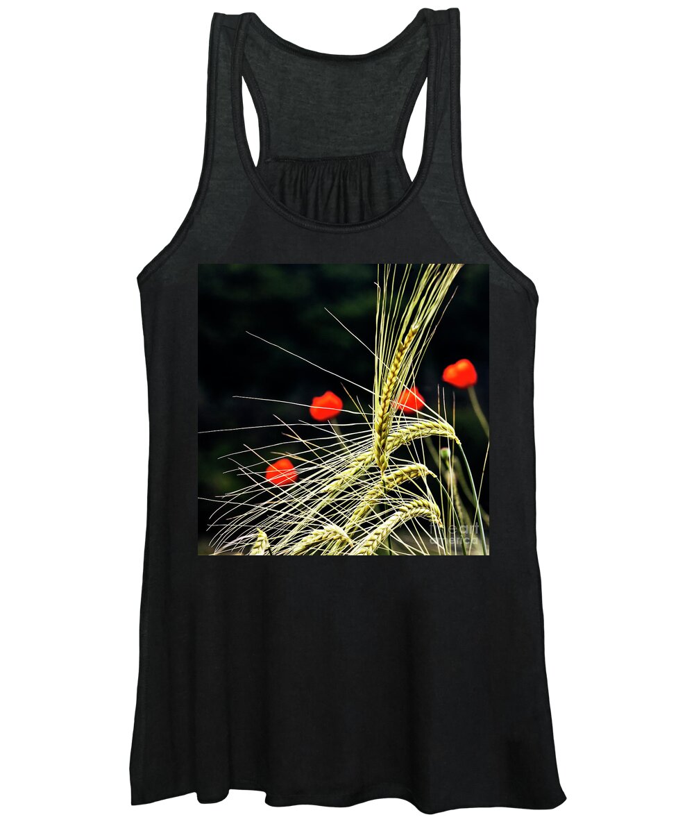 Red Corn Poppies Women's Tank Top featuring the photograph Red Corn Poppies by Heiko Koehrer-Wagner