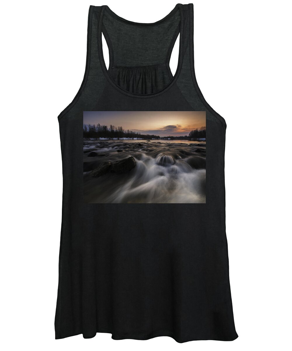 Landscapes Women's Tank Top featuring the photograph Red dusk by Davorin Mance