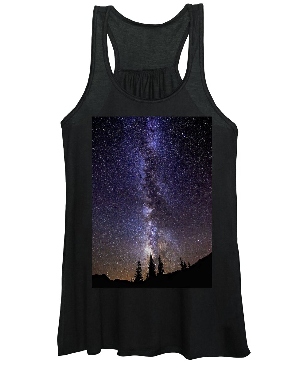 Milky Way Women's Tank Top featuring the photograph Red Mountain Milky Way by Darren White