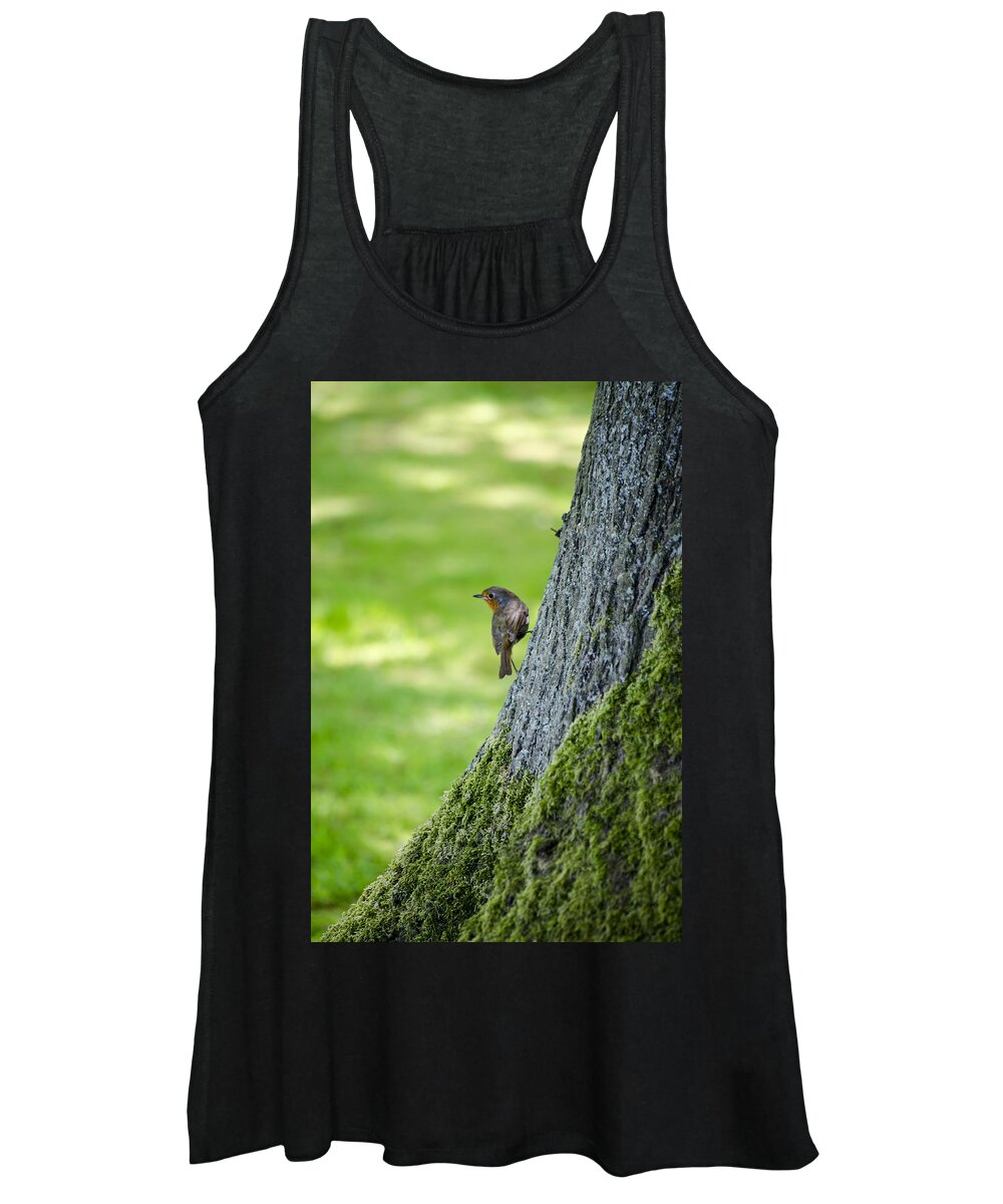 Garden Women's Tank Top featuring the photograph Robin At Rest by Spikey Mouse Photography