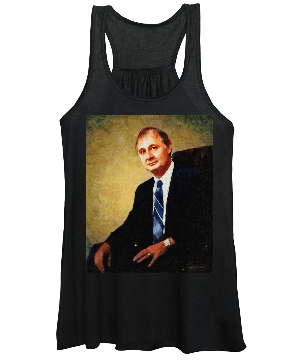 Ron Women's Tank Top featuring the painting Ron Kolker by Jeffrey Kolker