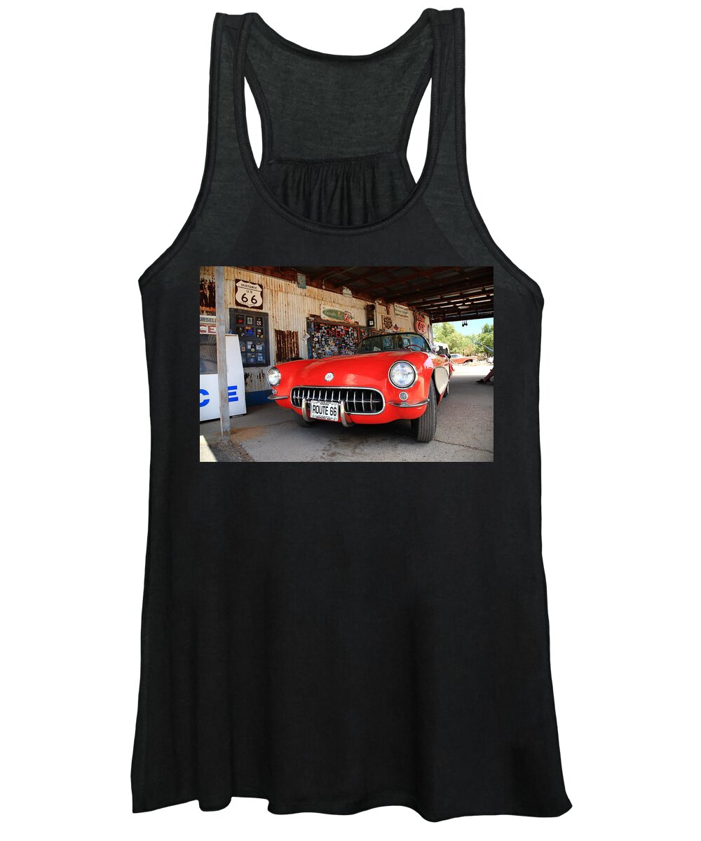 66 Women's Tank Top featuring the photograph Route 66 Corvette 2012 by Frank Romeo