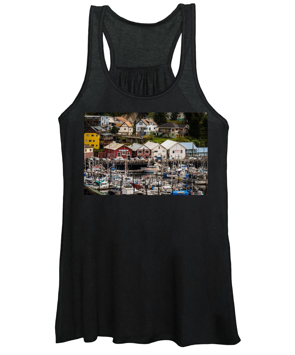 Transportation Women's Tank Top featuring the photograph Rows of Houses and Sails by Melinda Ledsome