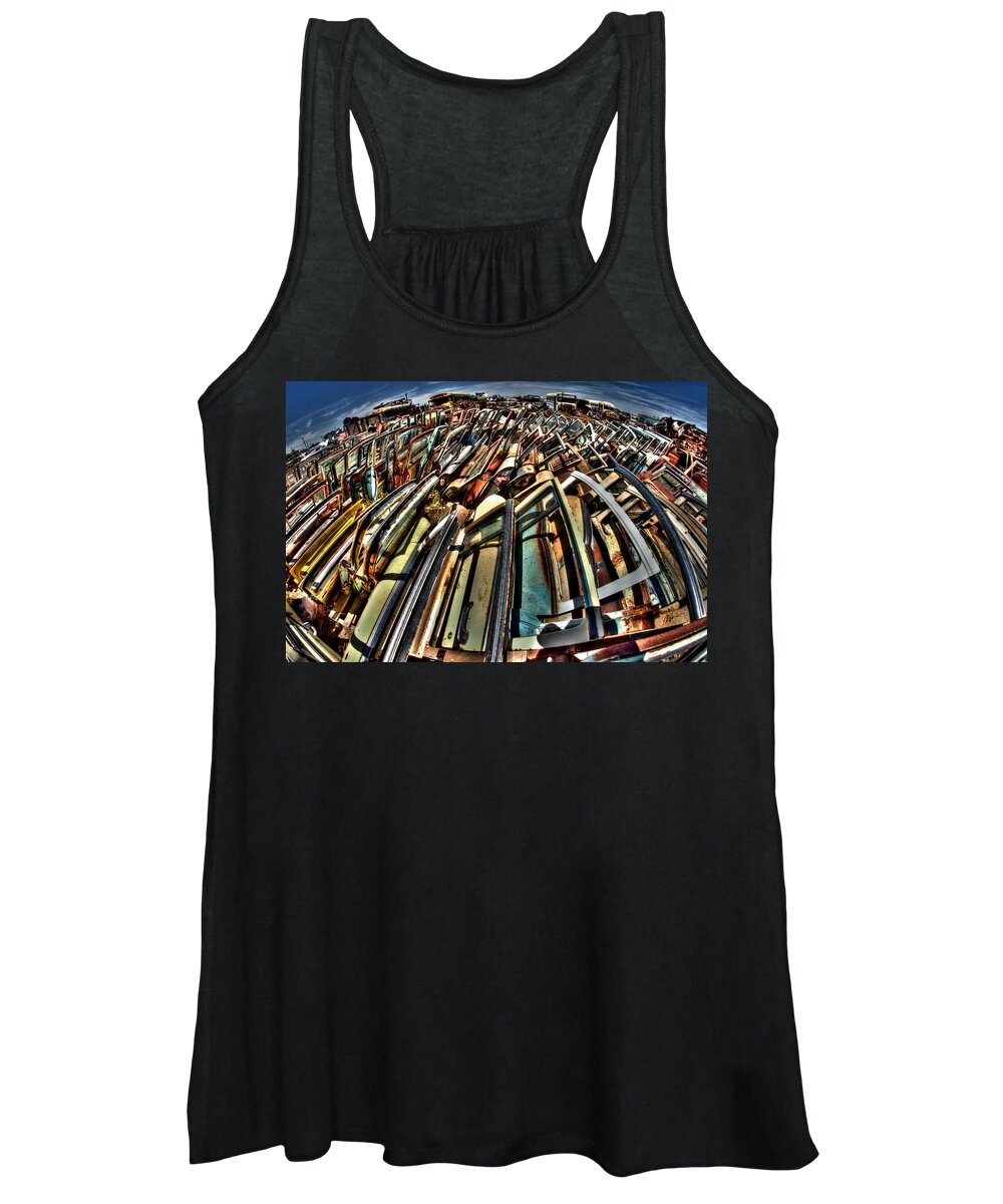 Door Women's Tank Top featuring the photograph Rusty Old American Dreams - 5 by Mark Valentine