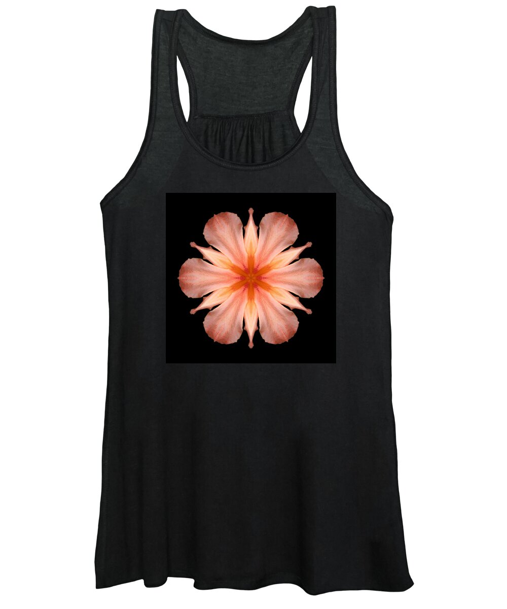 Flower Women's Tank Top featuring the photograph Salmon Daylily I Flower Mandala by David J Bookbinder