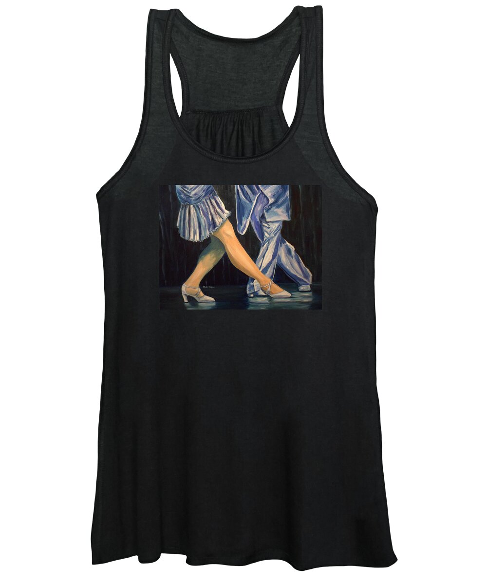 Salsa Women's Tank Top featuring the painting Salsa Stepping by Julie Brugh Riffey