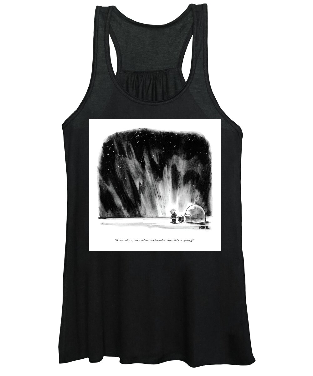 North Pole Women's Tank Top featuring the drawing Same Old Ice by Robert Weber