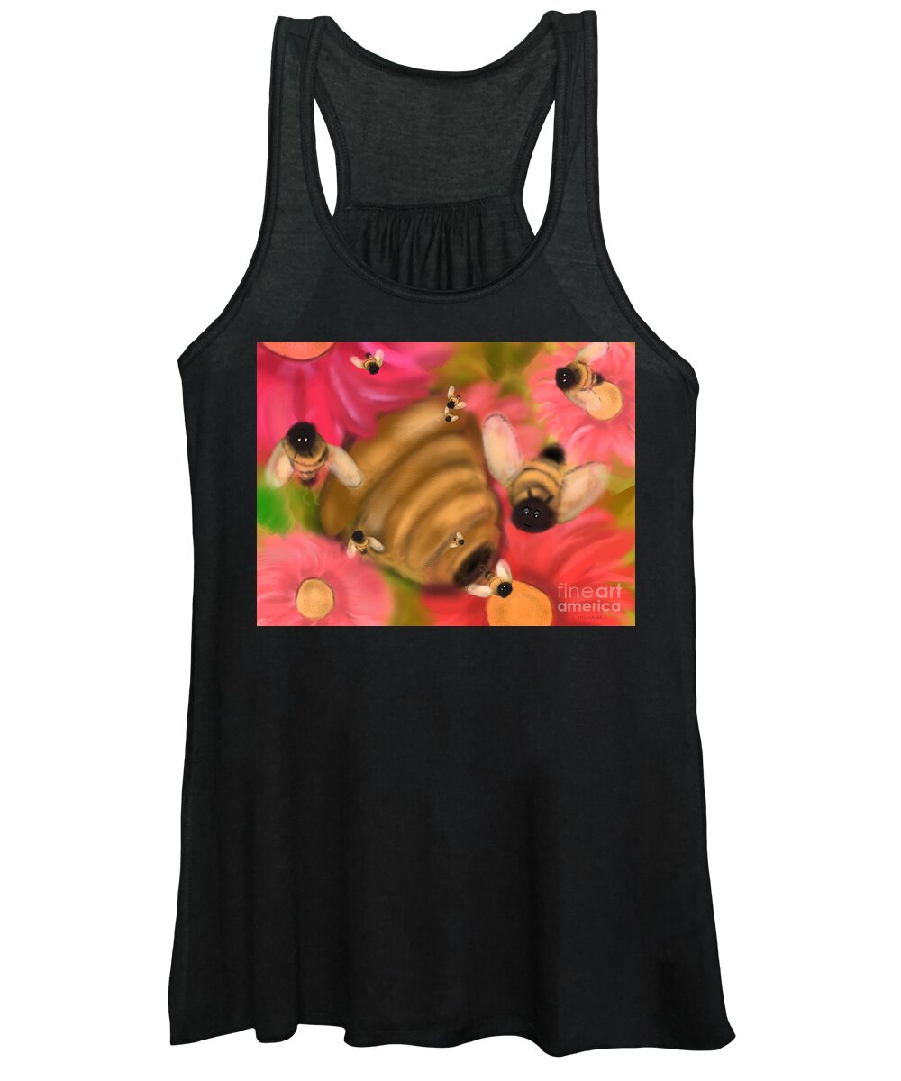 Bees Women's Tank Top featuring the digital art Secret life of bees by Christine Fournier