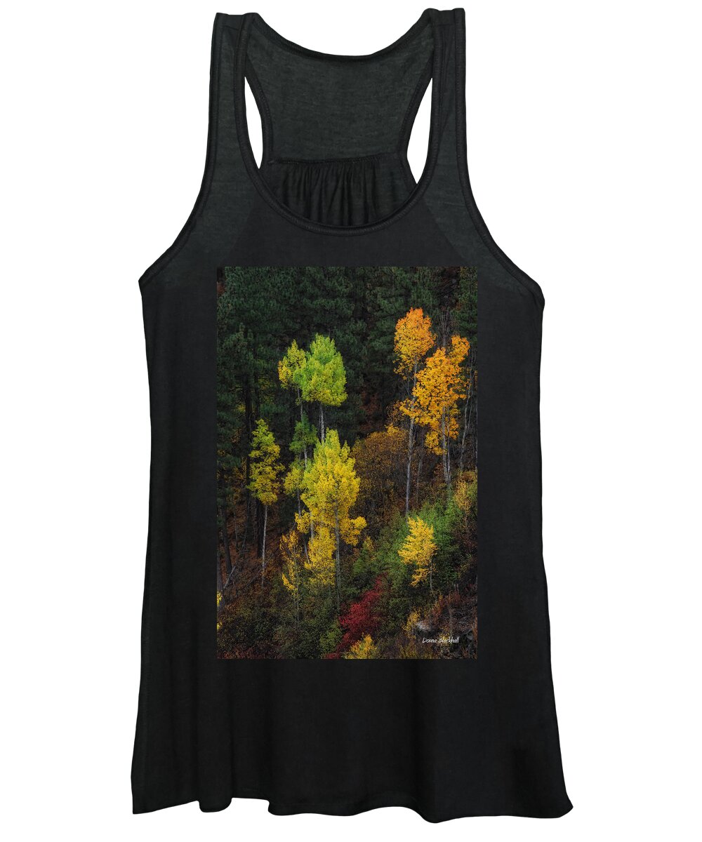 Tree Women's Tank Top featuring the photograph Sentinels Of Fall by Donna Blackhall