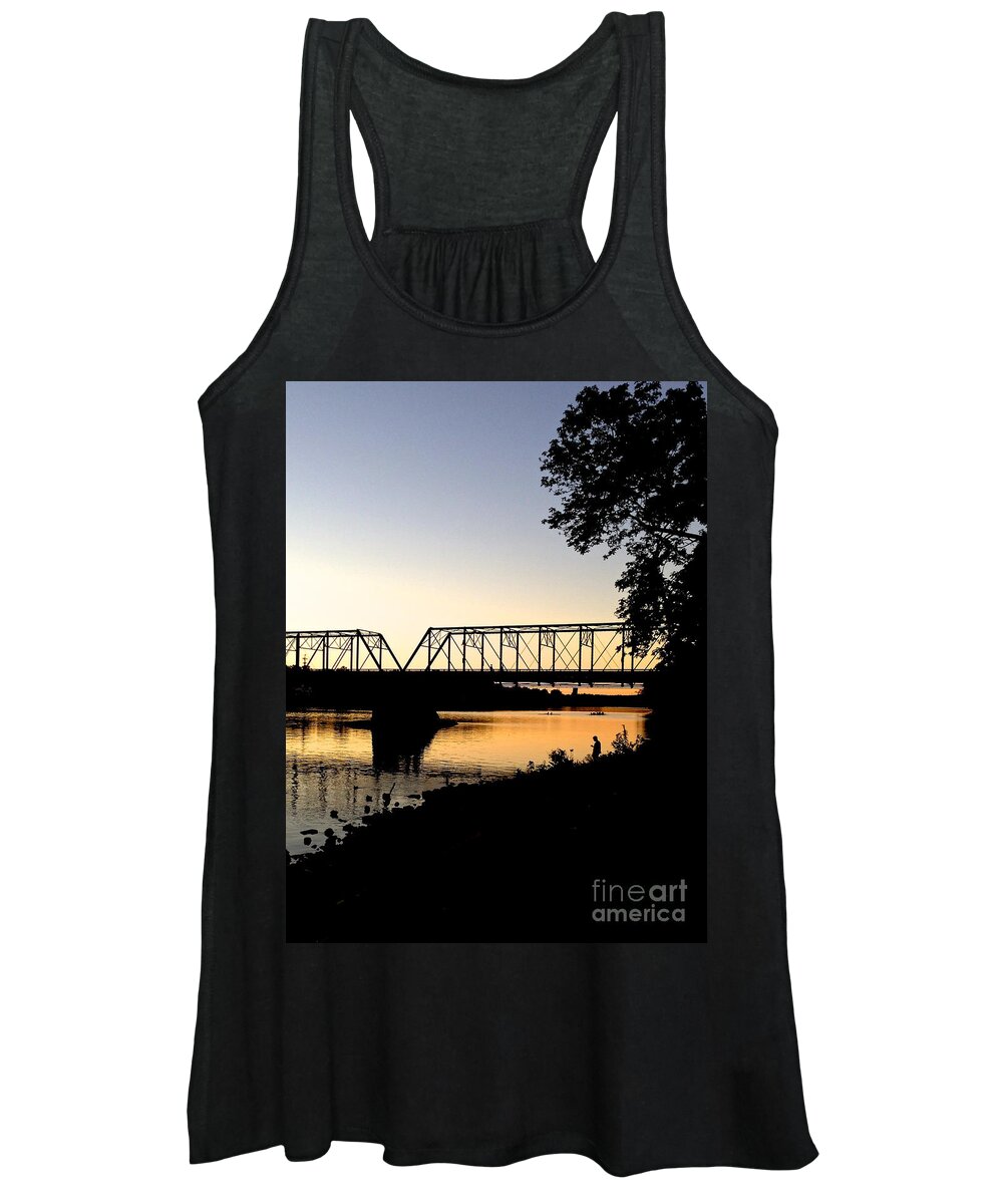Boats Women's Tank Top featuring the photograph September Sunset on the River by Christopher Plummer