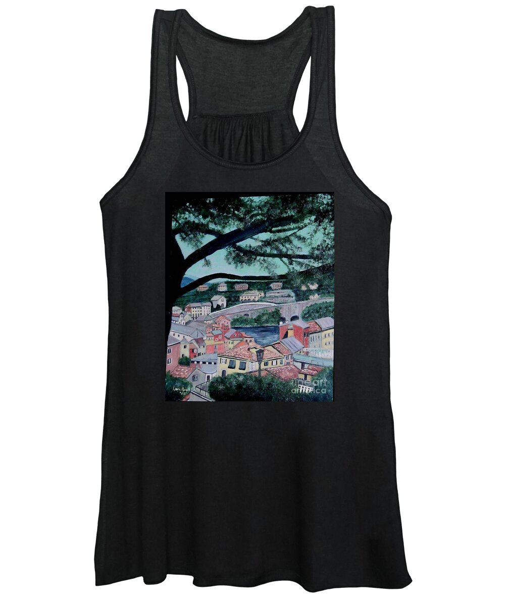 Italy Women's Tank Top featuring the painting Sestri Levante by Laurie Morgan