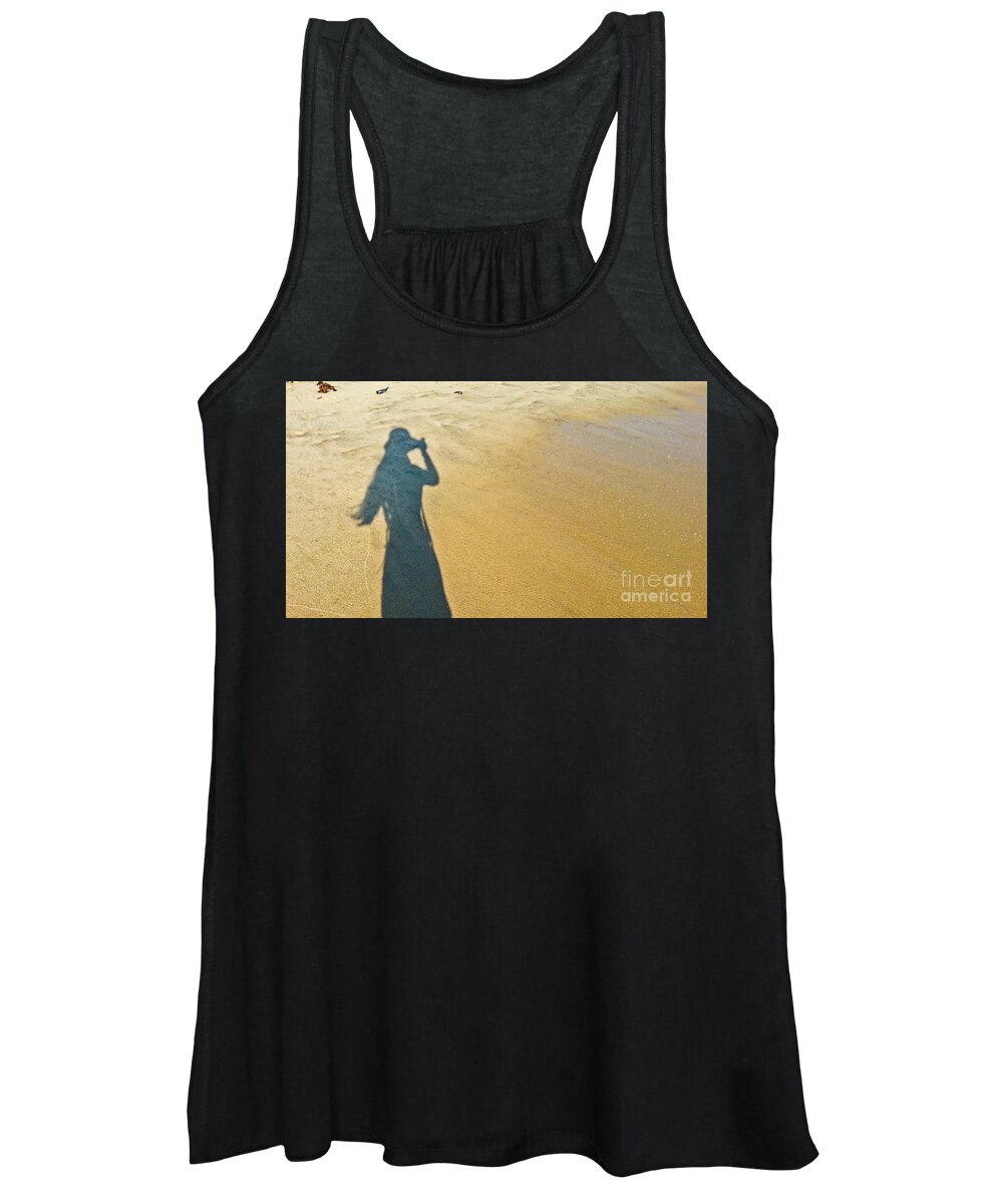 Shadow Women's Tank Top featuring the photograph Shadow and Sand Raw by Fei A