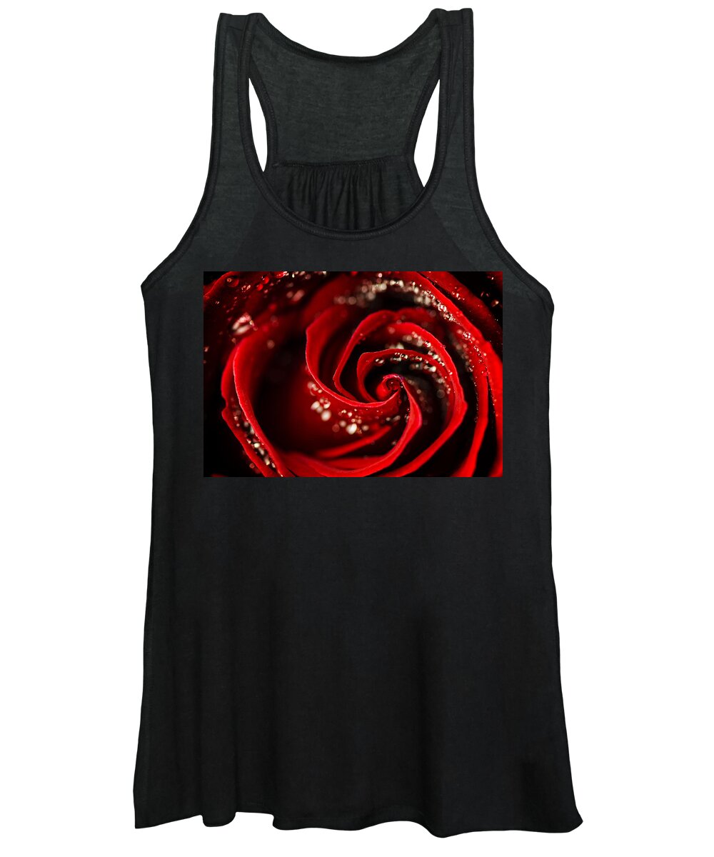Red Women's Tank Top featuring the photograph She Sparkles and Shines by Sandra Parlow