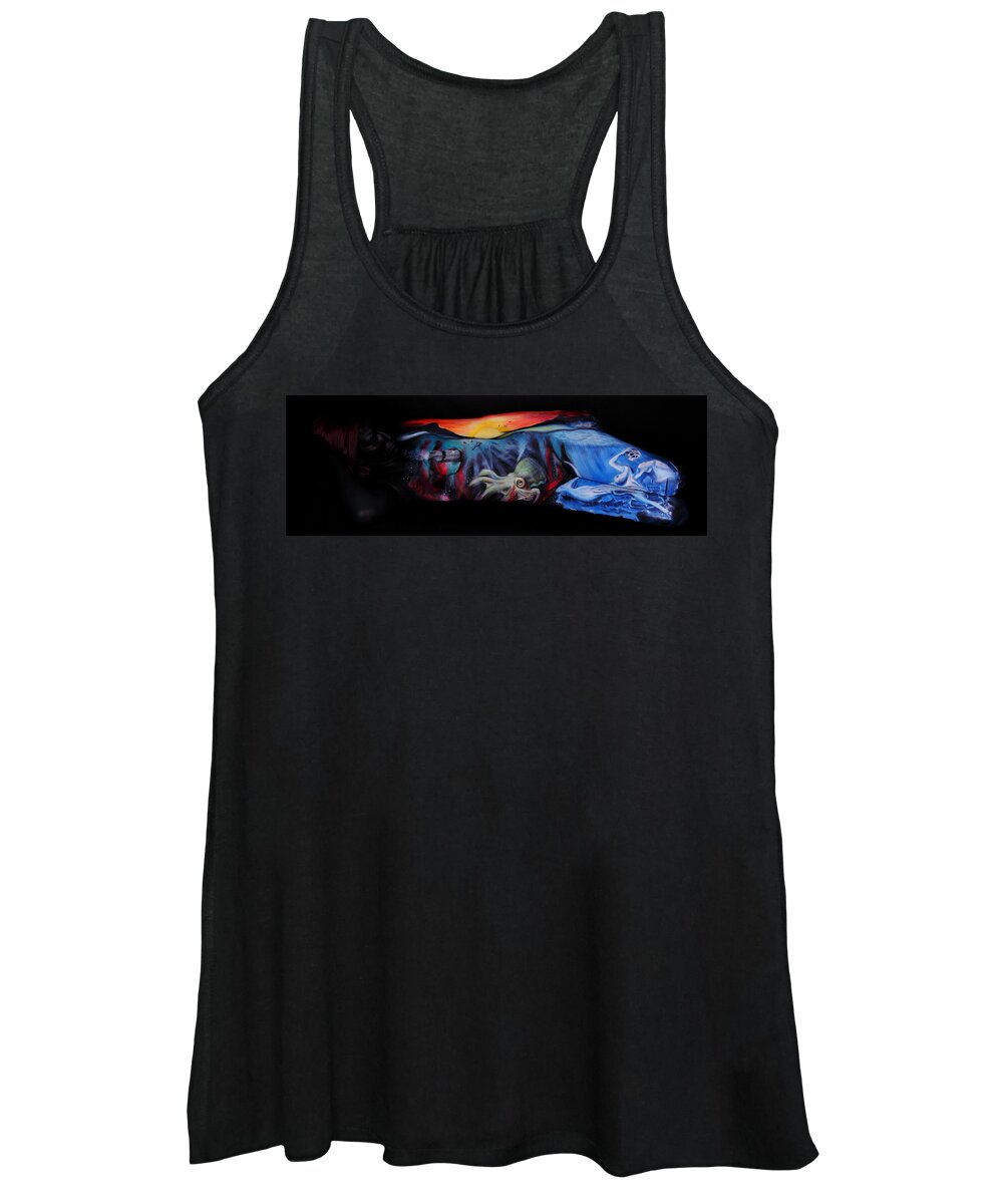 Fine Art Body Paint Women's Tank Top featuring the photograph Shipwreck by Angela Rene Roberts and Cully Firmin