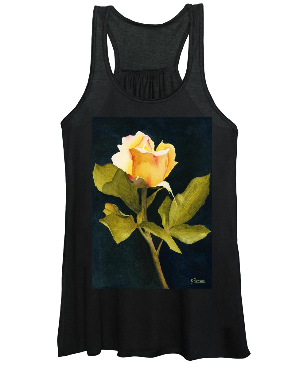 Watercolor Women's Tank Top featuring the painting Singular Beauty by Ken Powers