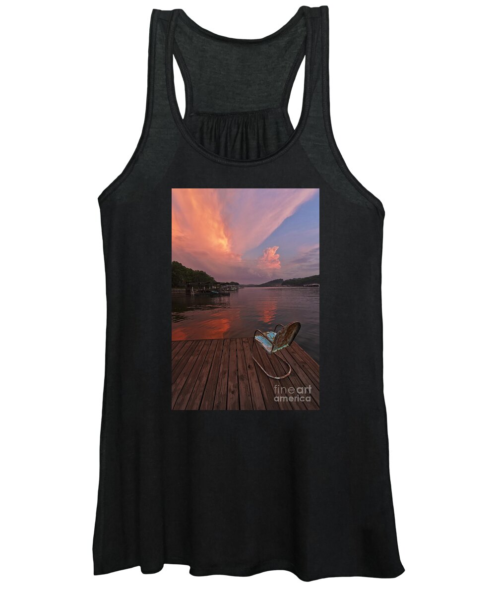 Lake Of The Ozarks Women's Tank Top featuring the photograph Sittin' on the Dock 2 by Dennis Hedberg