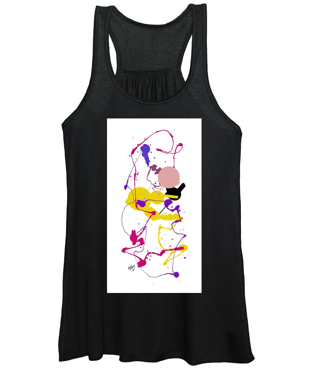 Abstract Women's Tank Top featuring the painting Smiling Face by Bruce Nutting