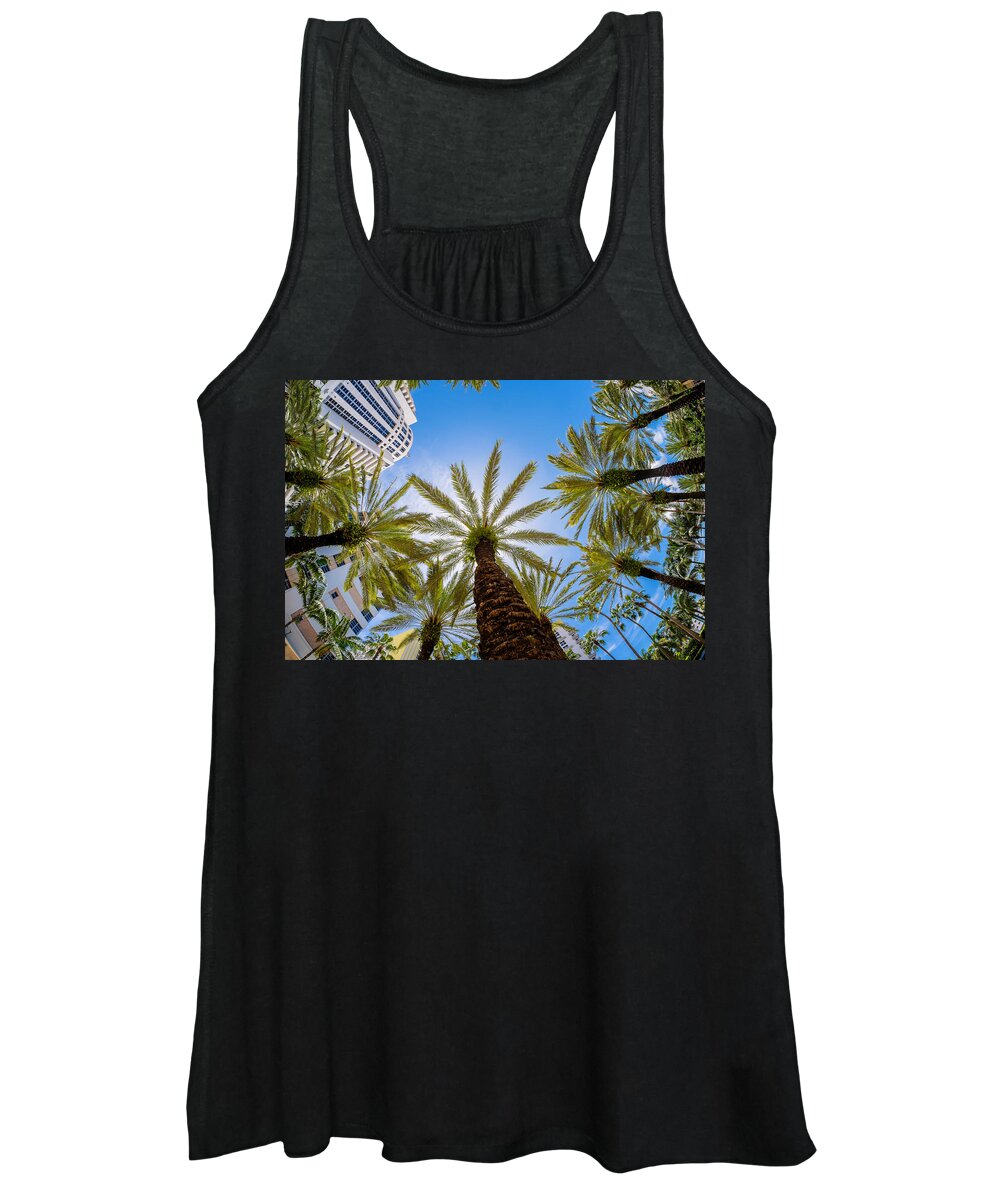Architecture Women's Tank Top featuring the photograph Sobe Palms by Raul Rodriguez