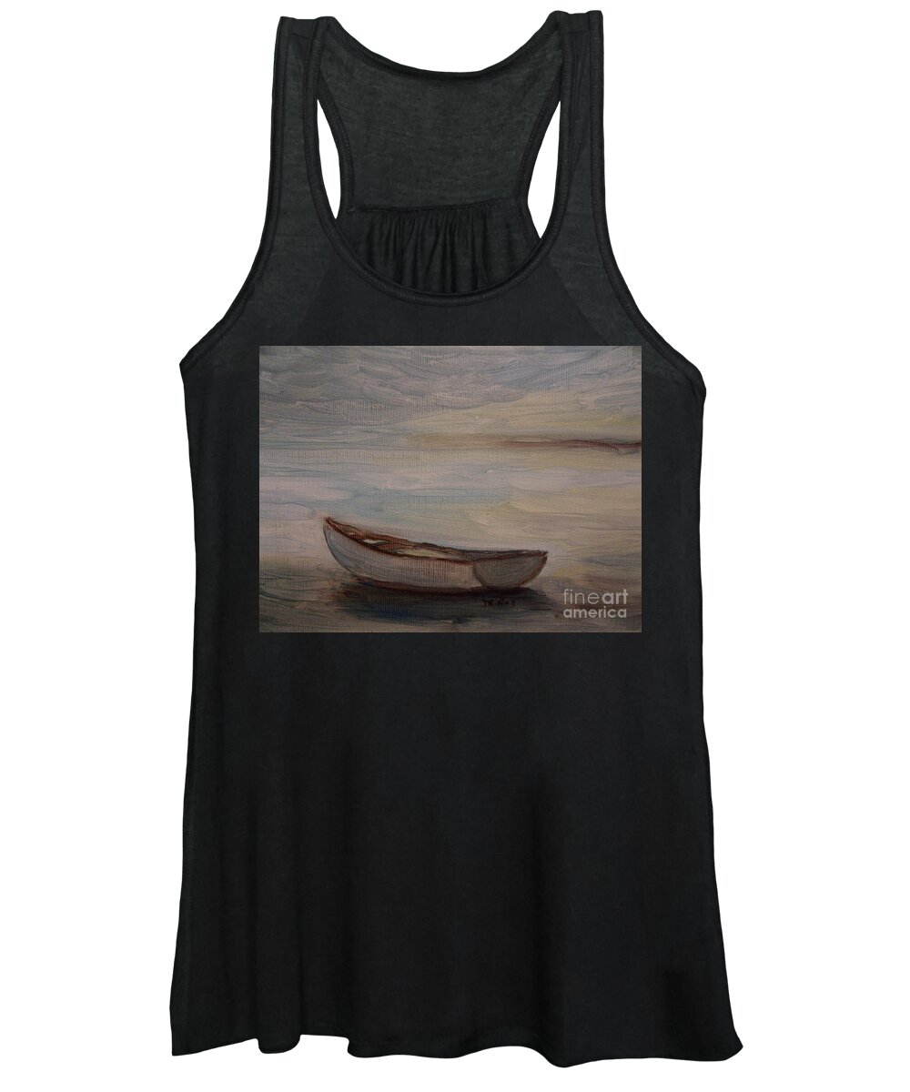 Boat Women's Tank Top featuring the painting Solitude by Julie Brugh Riffey