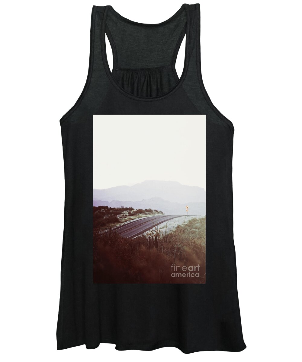 Road Women's Tank Top featuring the photograph Somewhere by Trish Mistric