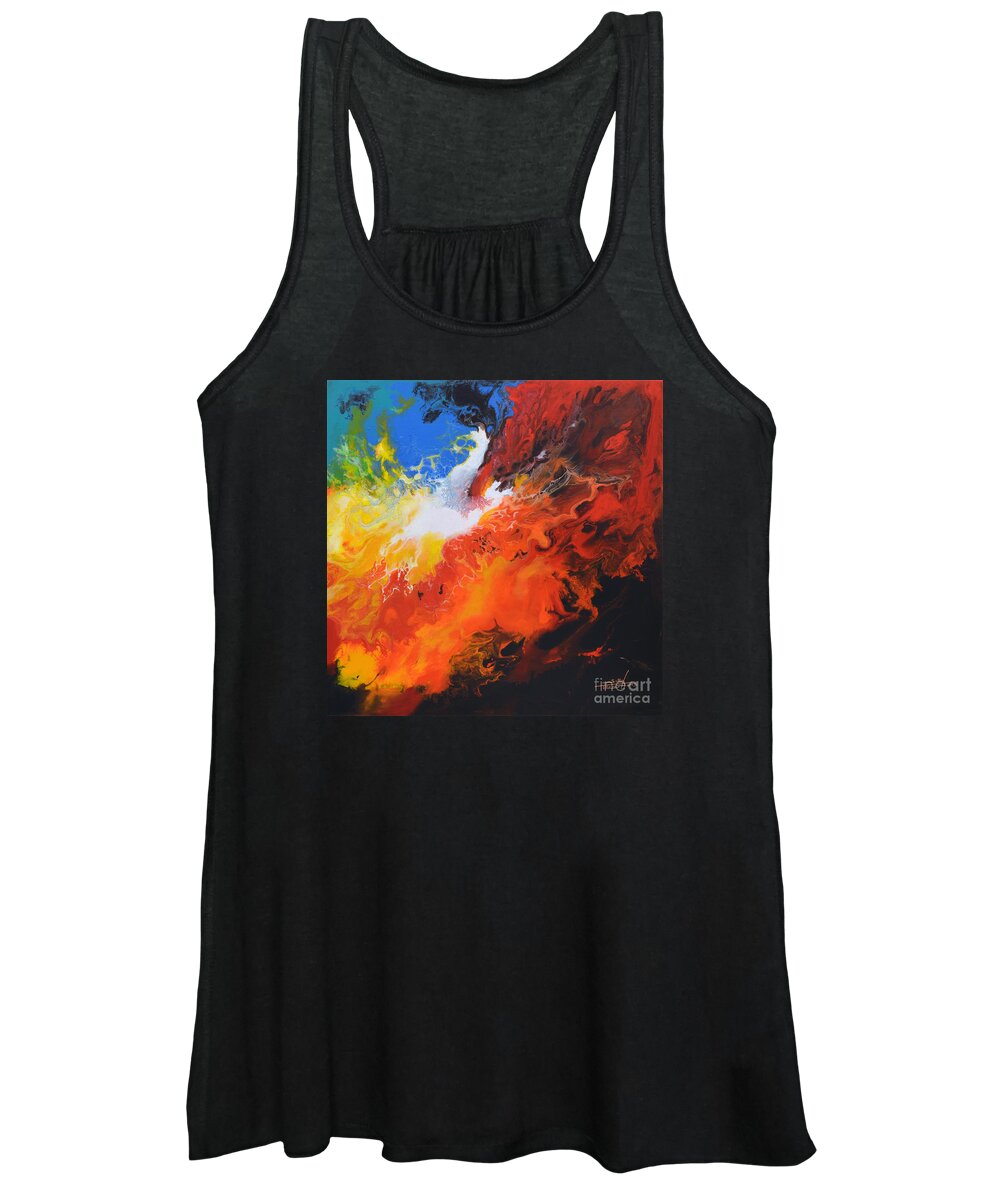 Spark Of Life Women's Tank Top featuring the painting Spark of Life Canvas Three by Sally Trace