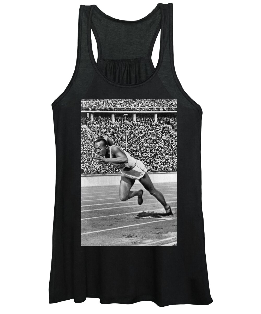 1 Person Only Women's Tank Top featuring the photograph Sprinter Jesse Owens by Underwood Archives