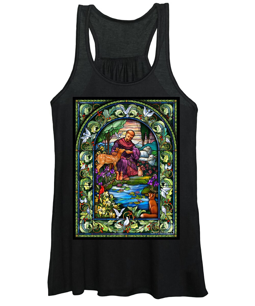 St. Francis Women's Tank Top featuring the digital art St. Francis of Assisi by Randy Wollenmann