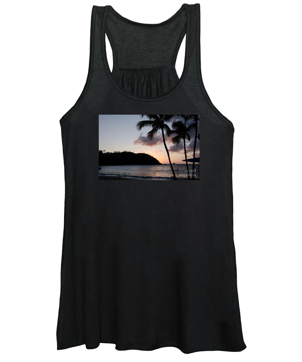 St. Lucia Women's Tank Top featuring the photograph St. Lucian Sunset by Laurel Best