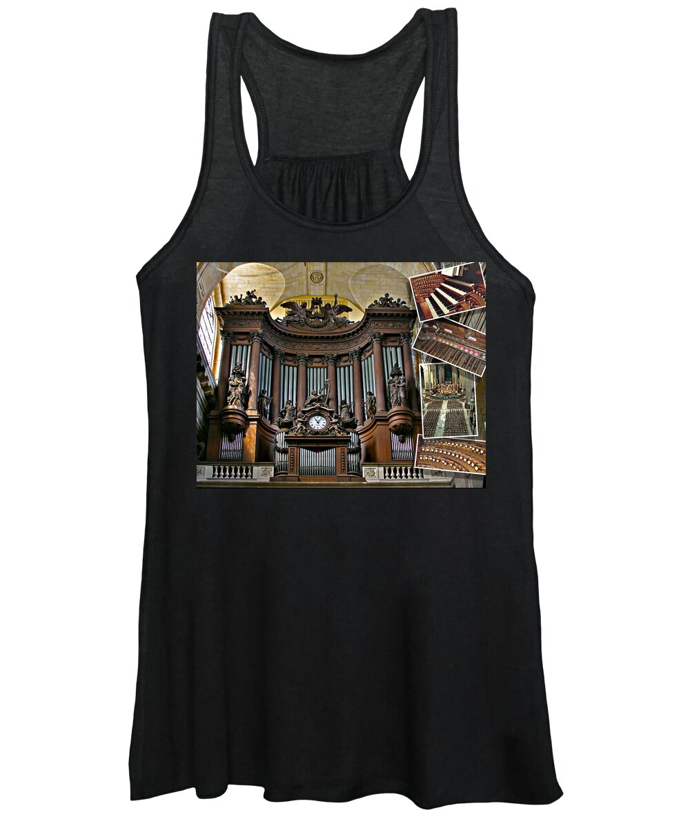 Sulpice Women's Tank Top featuring the photograph St Sulpice organ by Jenny Setchell