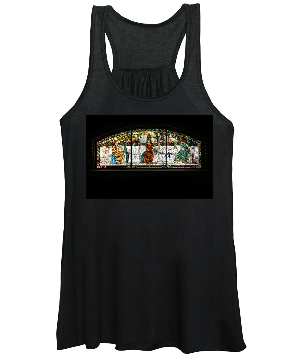 Stained Glass Women's Tank Top featuring the photograph Stained Glass Window by Alan Hutchins