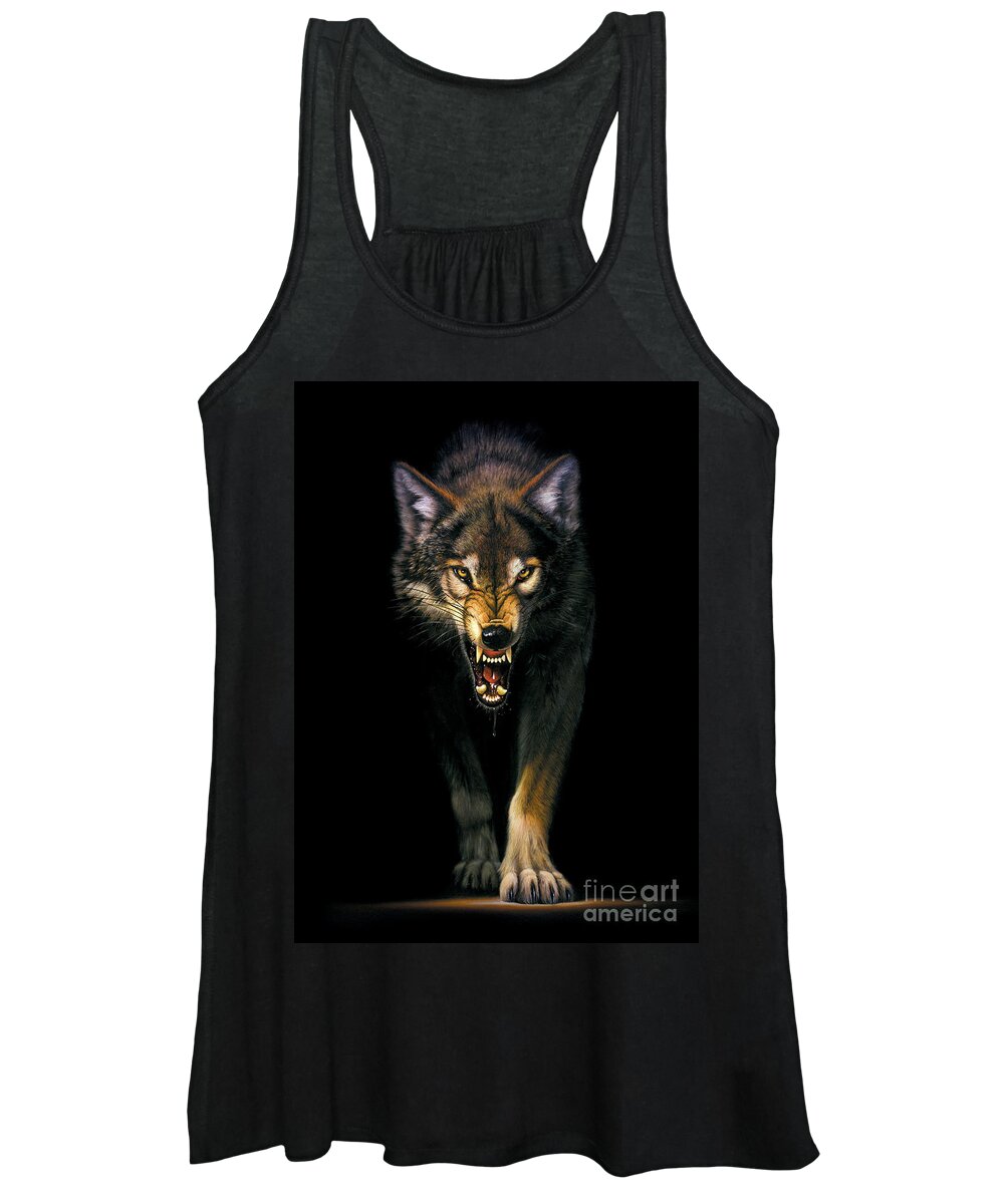 Animal Women's Tank Top featuring the photograph Stalking Wolf by MGL Meiklejohn Graphics Licensing