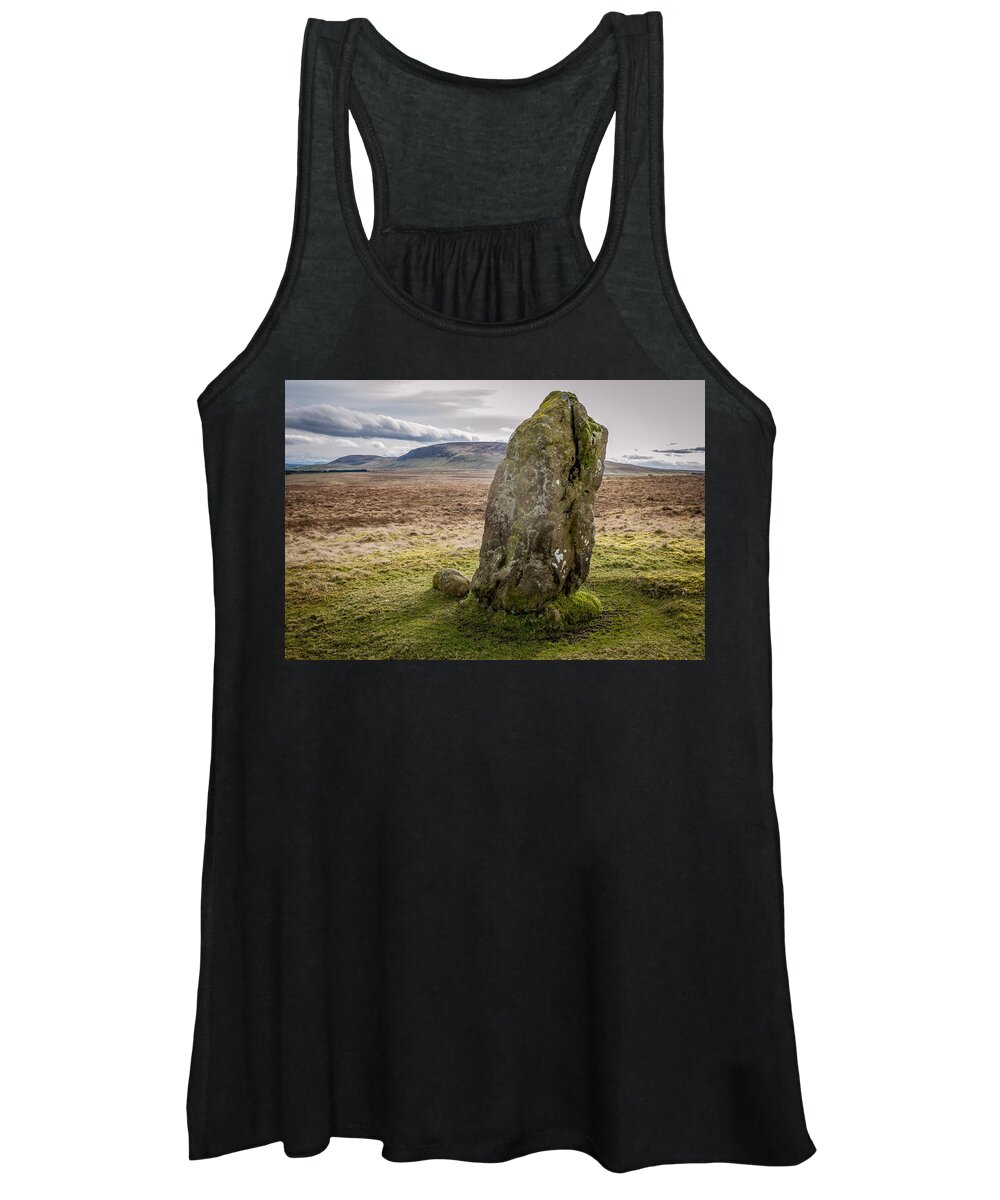Standing Stone Women's Tank Top featuring the photograph Standing Stone by Nigel R Bell