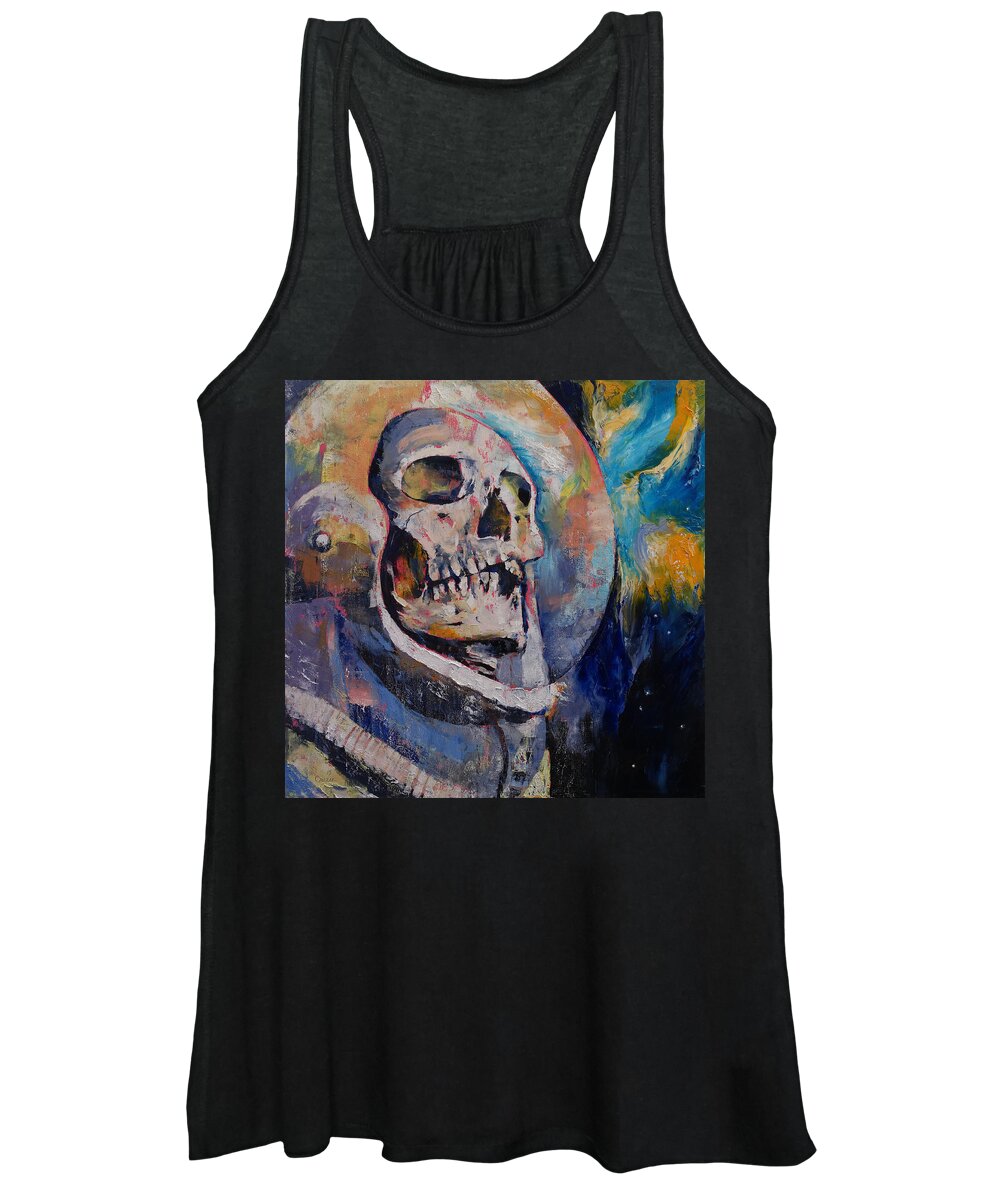 Art Women's Tank Top featuring the painting Stardust Astronaut by Michael Creese