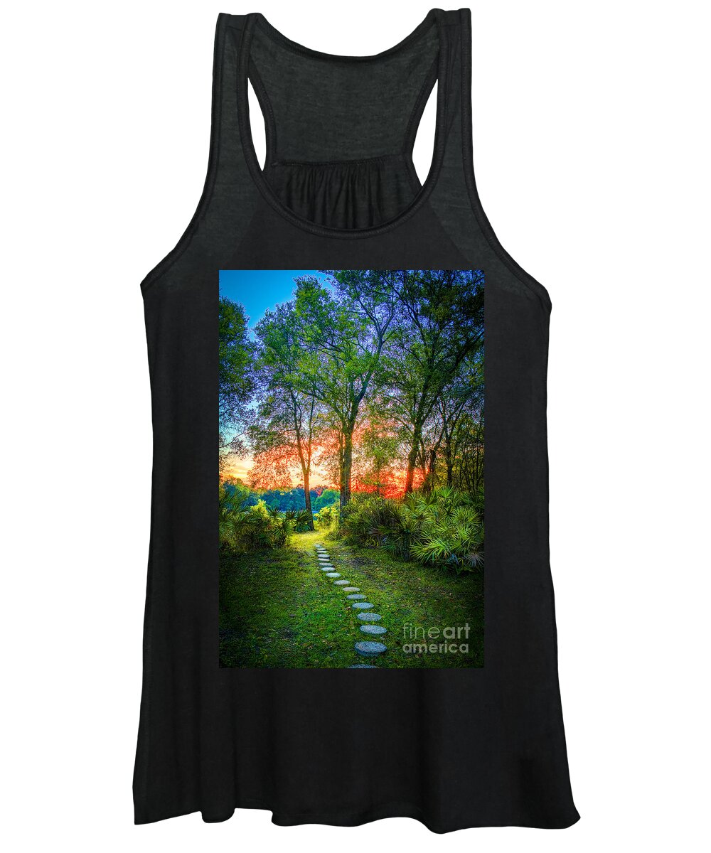 Stepping Stones Women's Tank Top featuring the photograph Stepping Stones to the Light by Marvin Spates