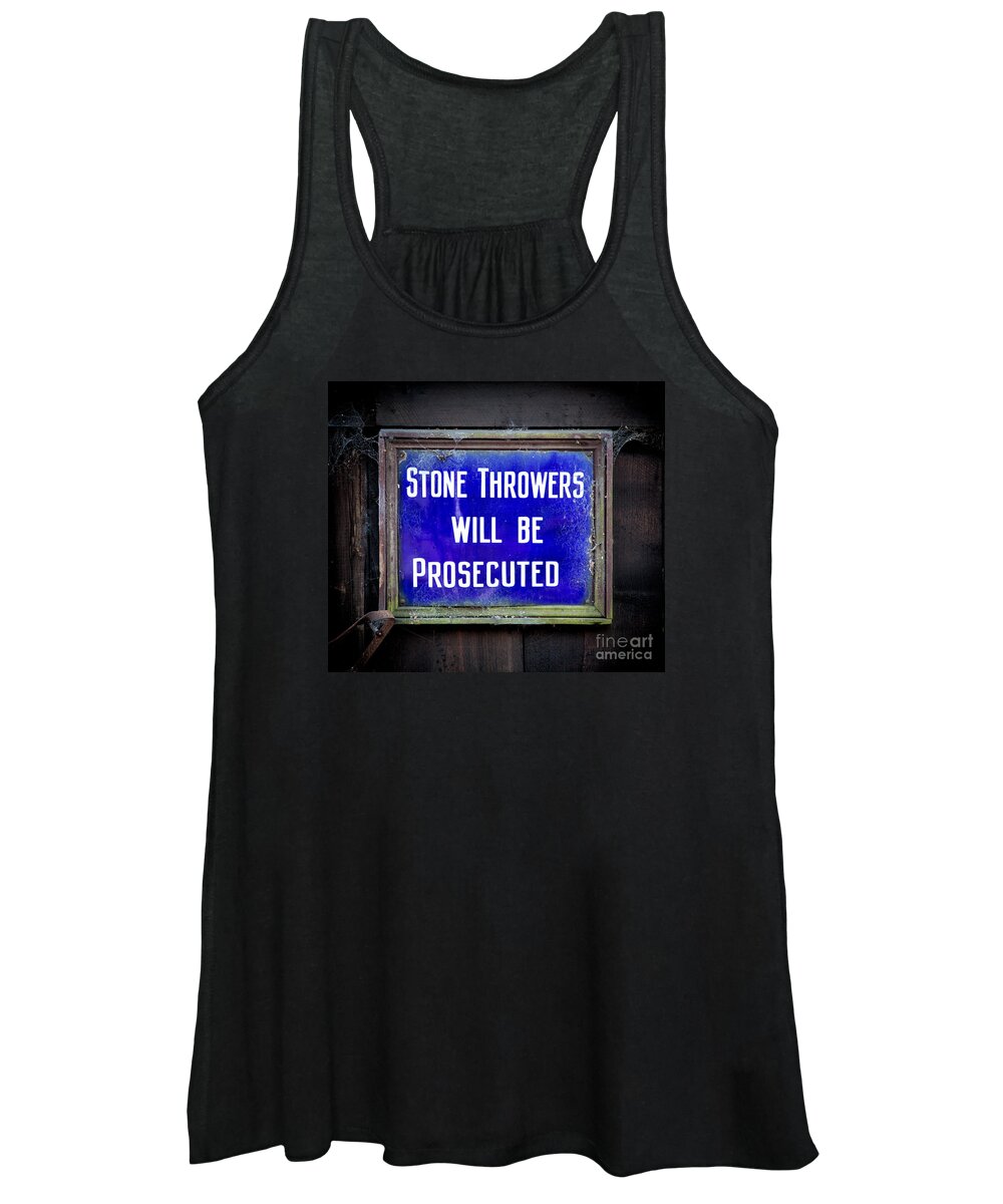 British Women's Tank Top featuring the photograph Stone Throwers Be Warned by Adrian Evans