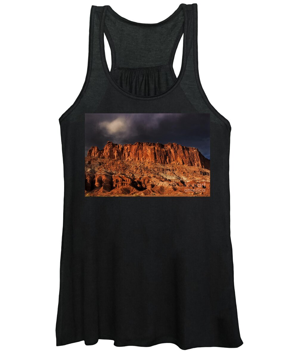North America Women's Tank Top featuring the photograph Storm Clouds Capitol Reef National Park Utah by Dave Welling