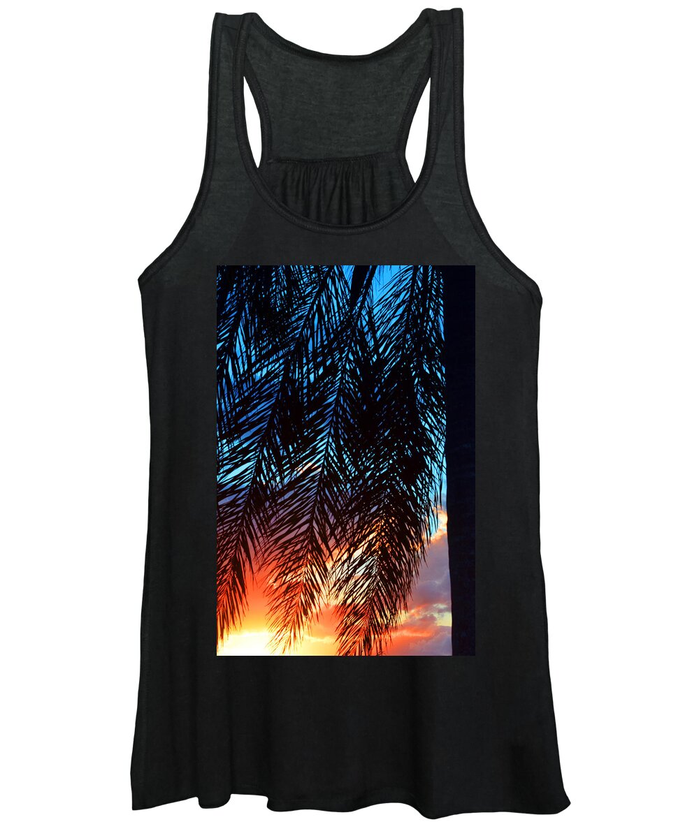 Palm Tree Women's Tank Top featuring the photograph Sun Palm by Laura Fasulo