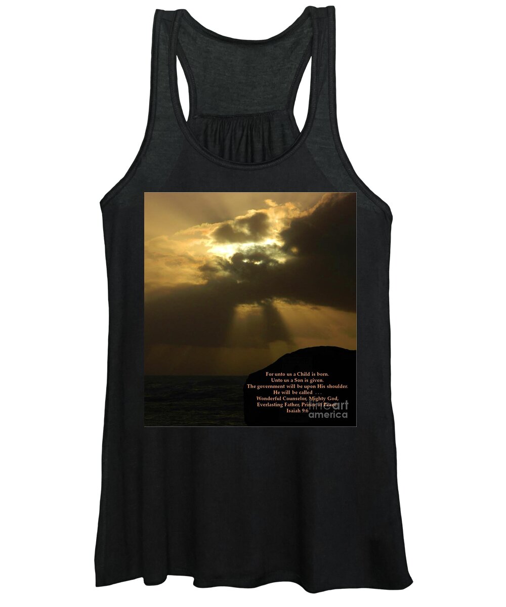 Nature Women's Tank Top featuring the photograph Sun Rays of Isaiah nine six by Gallery Of Hope 