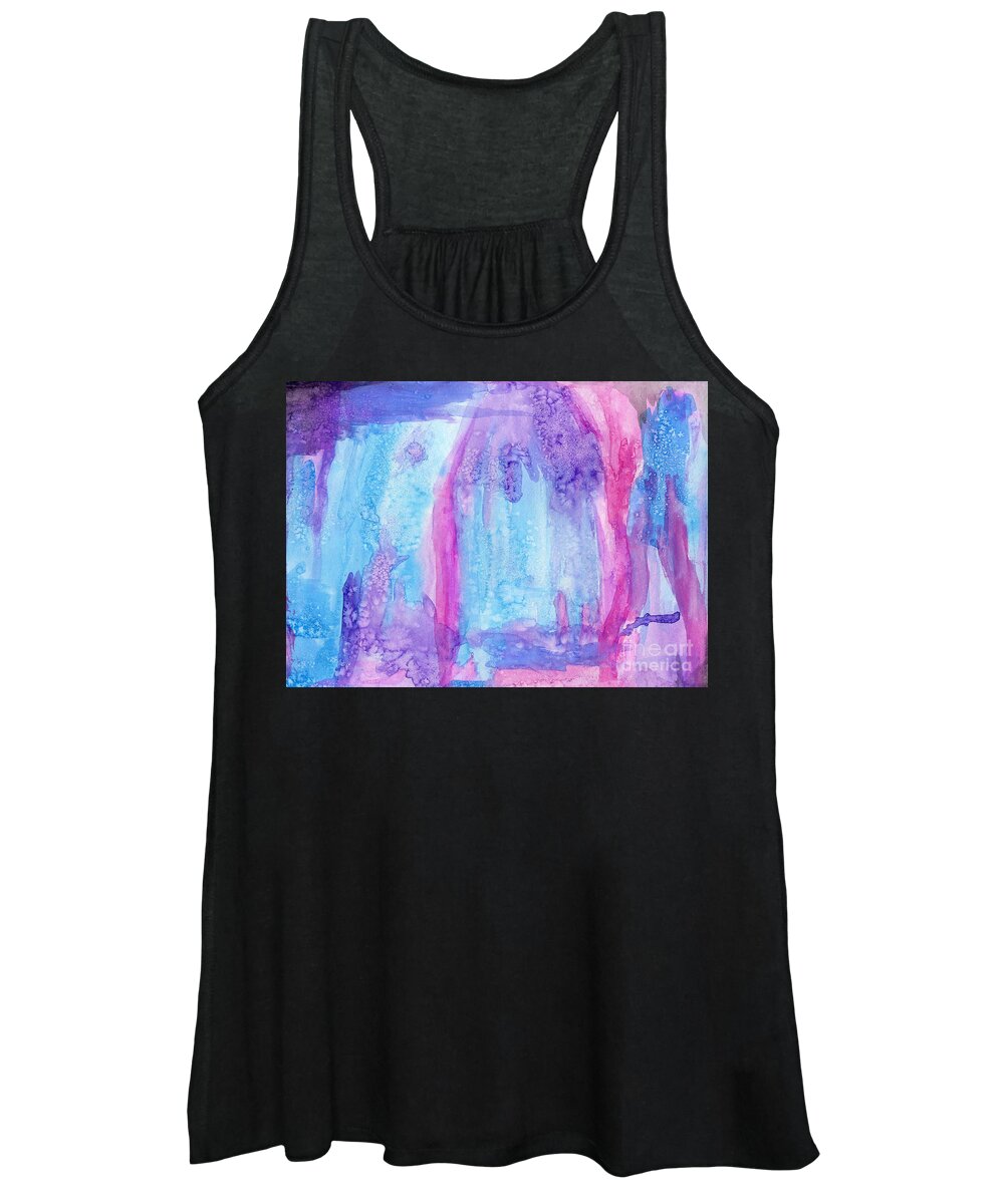 Sun Shower Women's Tank Top featuring the painting Sun Shower by Roz Abellera