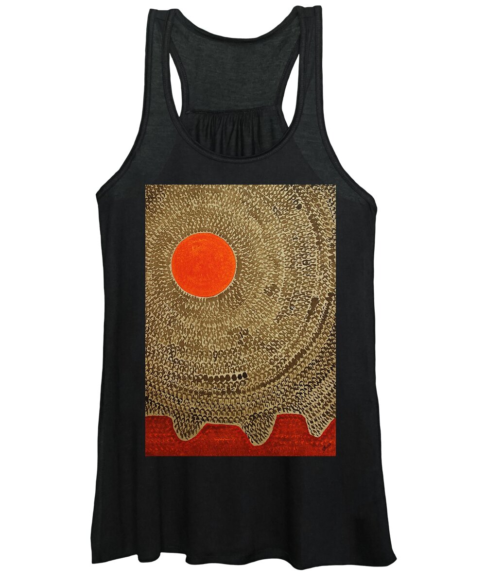 Sepia Women's Tank Top featuring the painting Sun Valley original painting by Sol Luckman