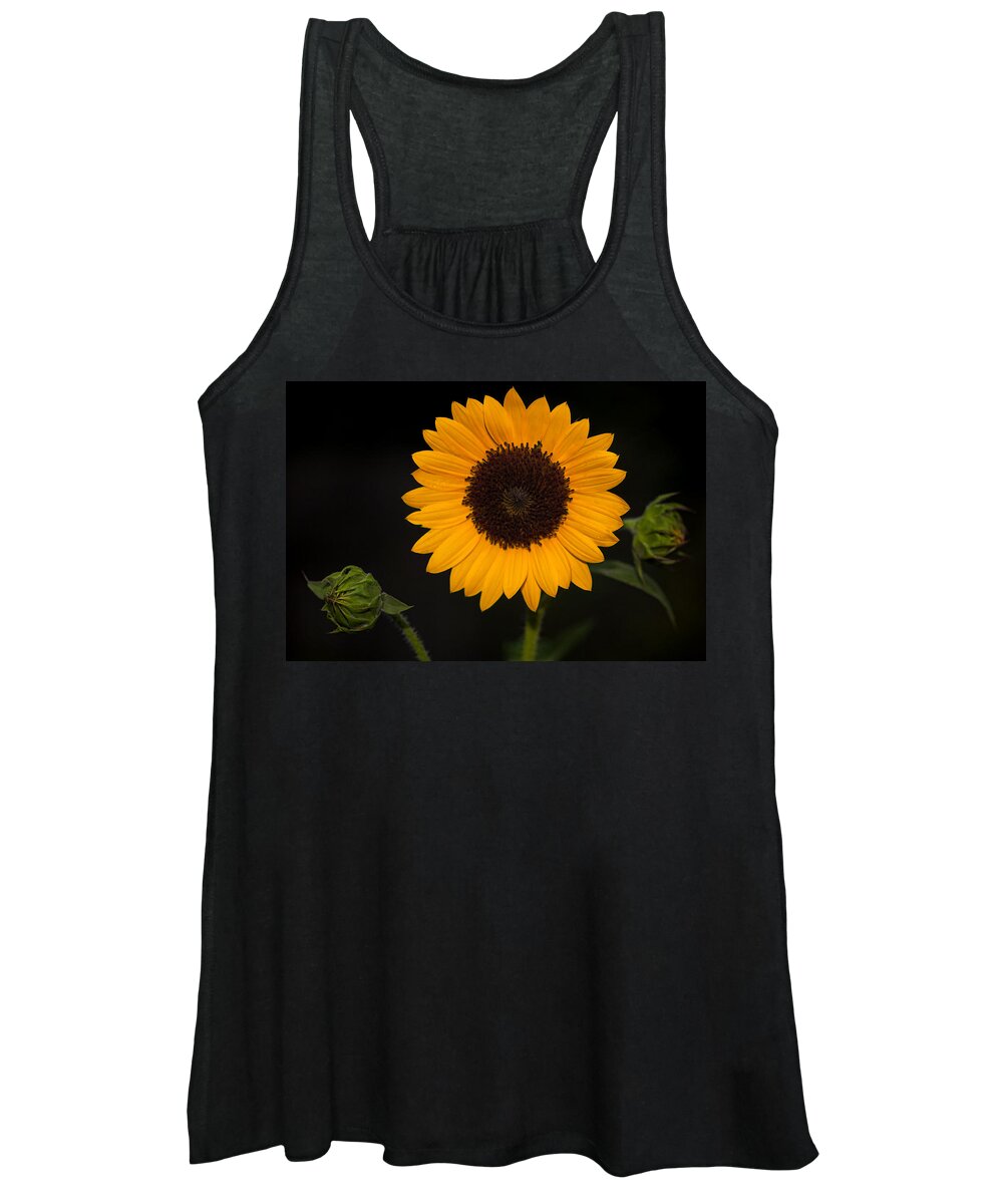 Sunflower Women's Tank Top featuring the photograph Sunflower and Two To Be by Jerry Gammon