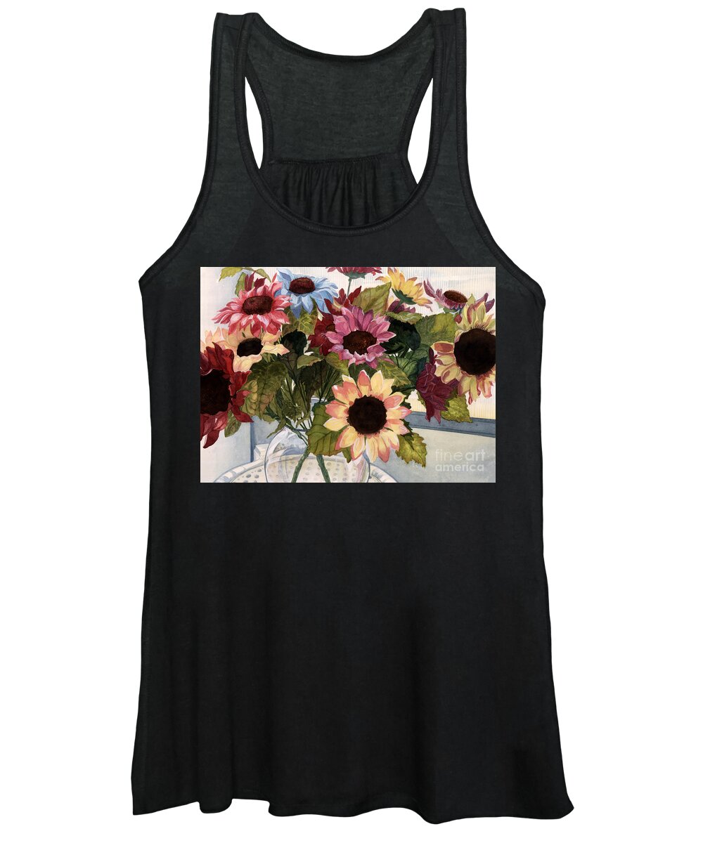 Flowers Women's Tank Top featuring the painting Sunflowers by Barbara Jewell