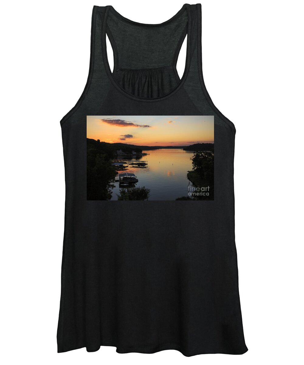 Ha Ha Tonka Women's Tank Top featuring the photograph Sunrise at Lake of the Ozarks by Dennis Hedberg