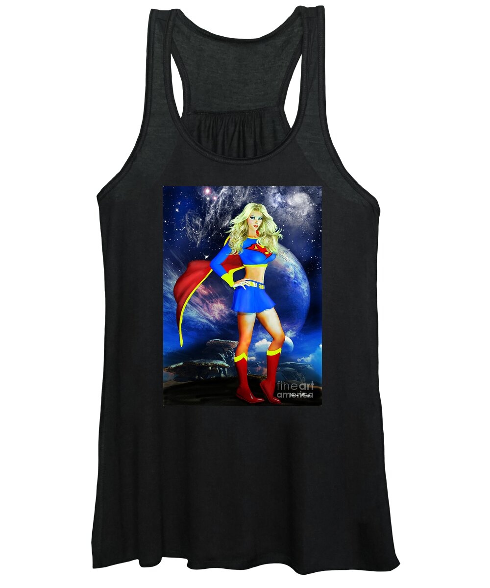 Supergirl Women's Tank Top featuring the digital art Supergirl by Alicia Hollinger