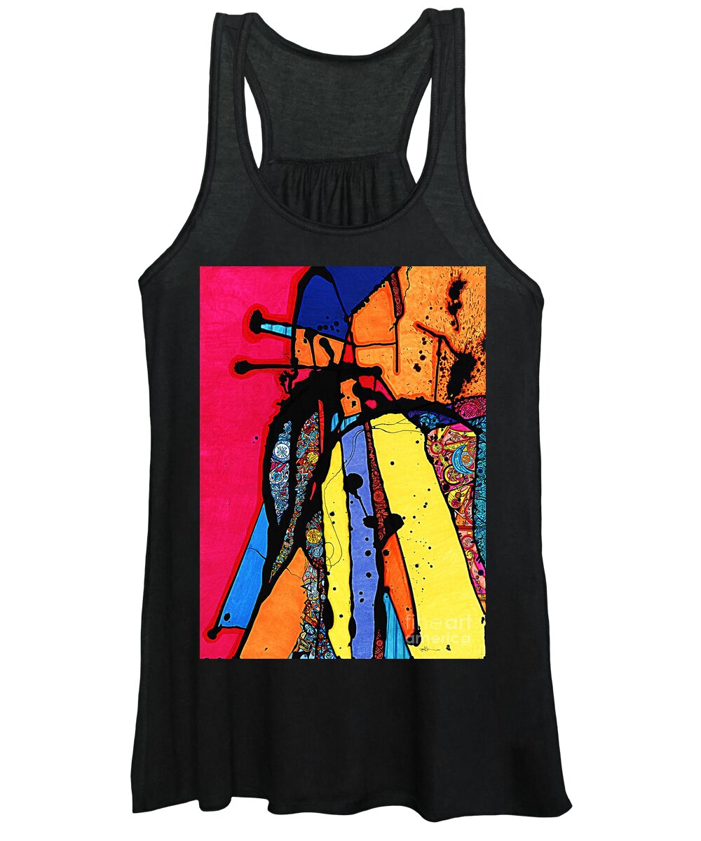 Prisma Markers Women's Tank Top featuring the drawing Tandem of Spirituality by Joey Gonzalez